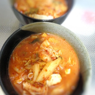 豆腐とえのきのキムチスープ